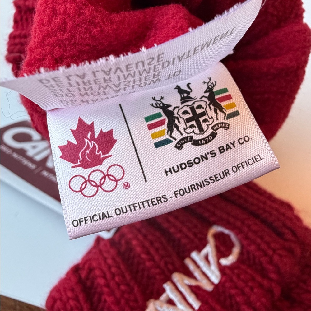 Hudson’s Bay Official Canadian Olympic Team Knit Mittens Large NWT - Picture 5 of 9